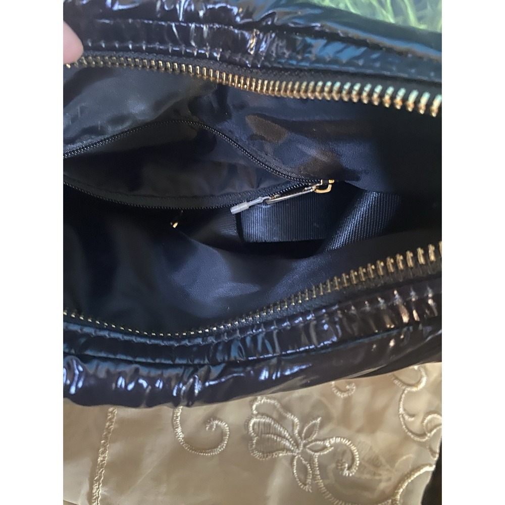 A New Day Modern BLACK Recycled Nylon Detachable Crossbody Strap Hobo Hand bag - Picture 2 of 5